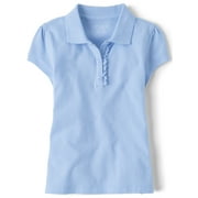 THE CHILDREN'S PLACE Girls Uniform Short Sleeve Ruffle Pique Polo, Sizes XS-XXL
