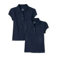 thumbnail image 1 of The Children's Place Girls Uniform Short Sleeve Ruffle Polo, 2-Pack, Sizes XS-XXL, 1 of 3