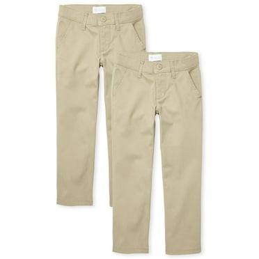 The Children's Place Girls Uniform Stretch Bootcut Chino Pant, 2-Pack, Sizes 4-18