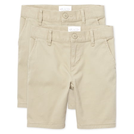 The Children's Place Girls Uniform Stretch Chino Shorts, 2-Pack, Sizes 4-16