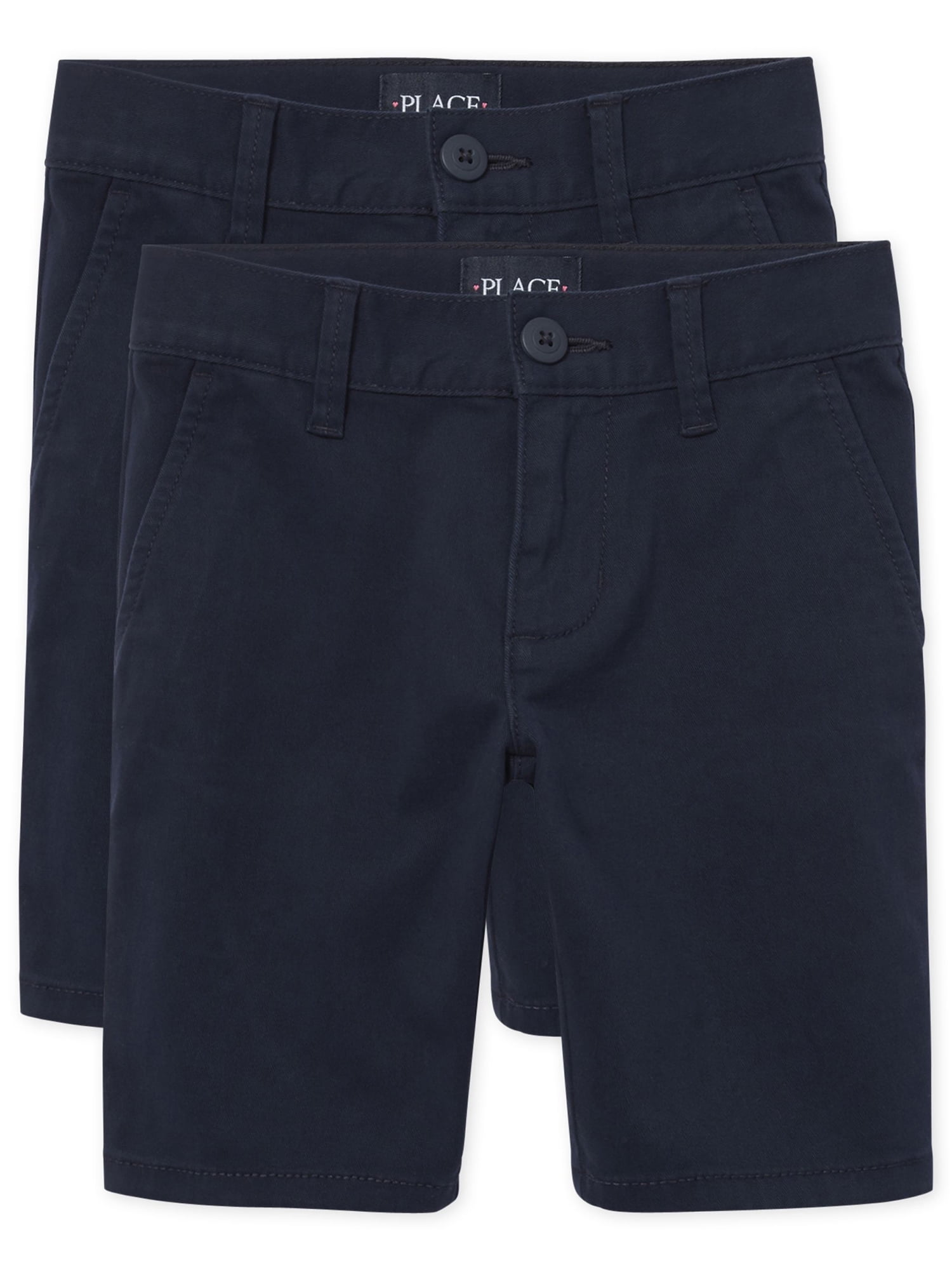 The Children's Place Girls Uniform Stretch Chino Shorts, 2-Pack, Sizes 4-16