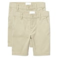 thumbnail image 1 of The Children's Place Girls Uniform Stretch Chino Shorts, 2-Pack, Sizes 4-16, 1 of 4