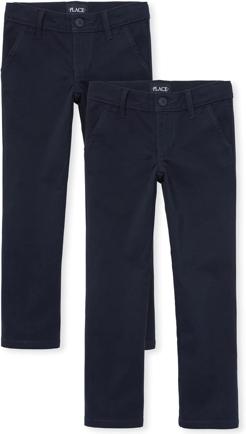 The Children's Place Girls Uniform Stretch Skinny Chino Pants, 2-Pack, Sizes 4-18