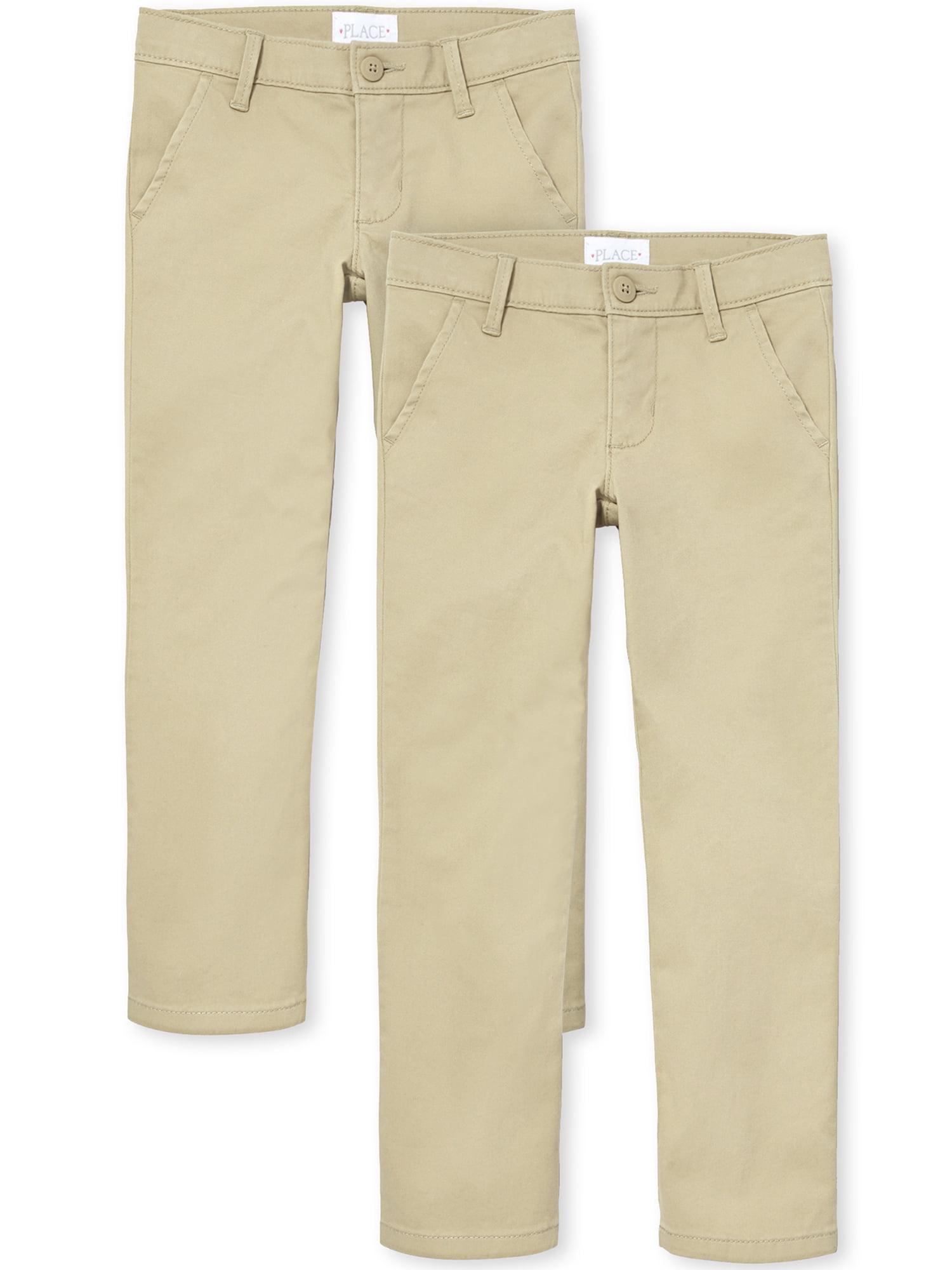 The Children's Place Girls Uniform Stretch Skinny Chino Pants, 2-Pack, Sizes 4-18