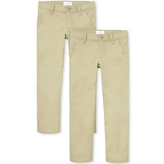 The Children's Place Girls Uniform Stretch Skinny Chino Pants, 2-Pack, Sizes 4-18