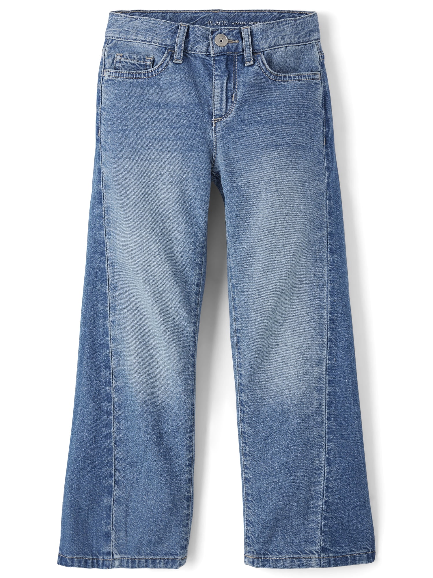 The Children's Place Girls Wide Leg Contrast Inset Jeans, Sizes 4-16
