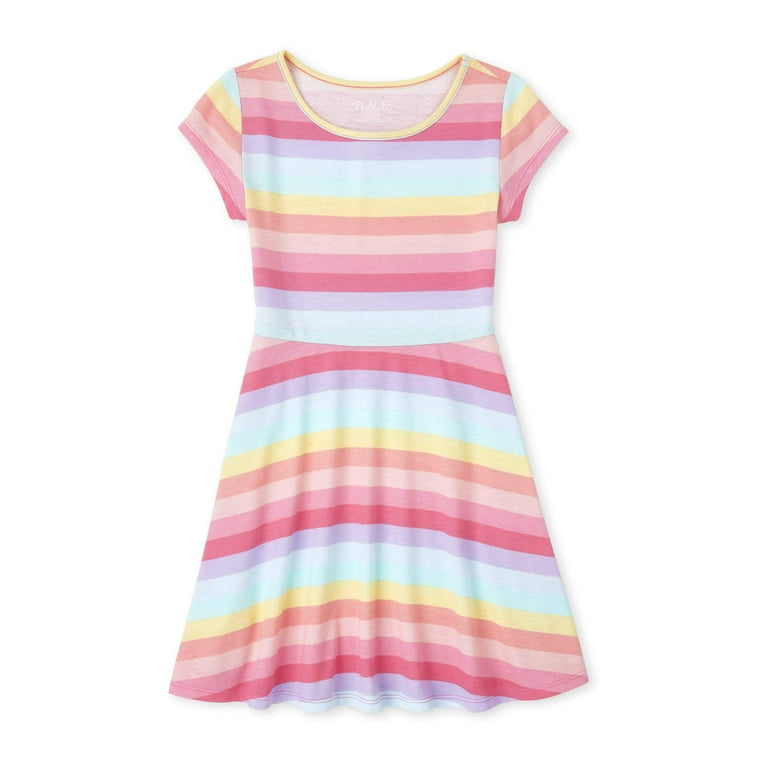 The Children s Place Short Sleeve Colorful Skater Dress Little