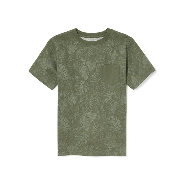 The Children's Place Short Sleeve Leaf Print Pocket T-Shirt (Big Boys)