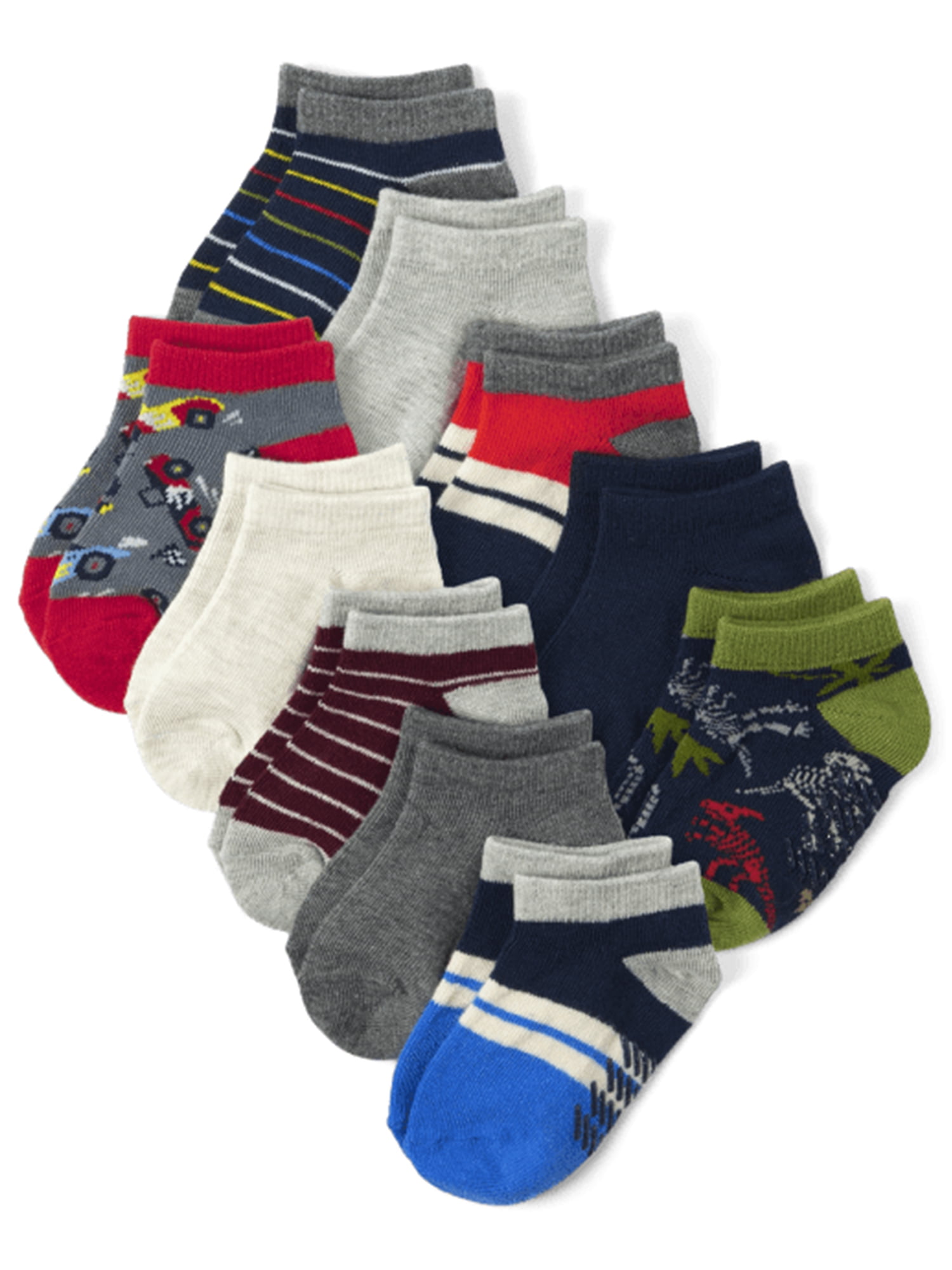 The Children's Place Toddler Boy 10-Pack Essential Ankle Sock, Sizes 2T ...