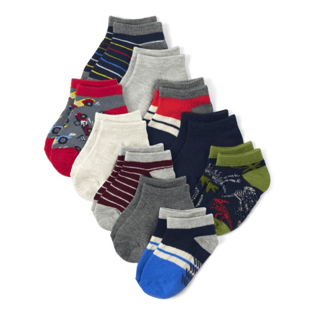 The Children's Place Toddler Boy 10Pack Essential Ankle Sock, Sizes 2T