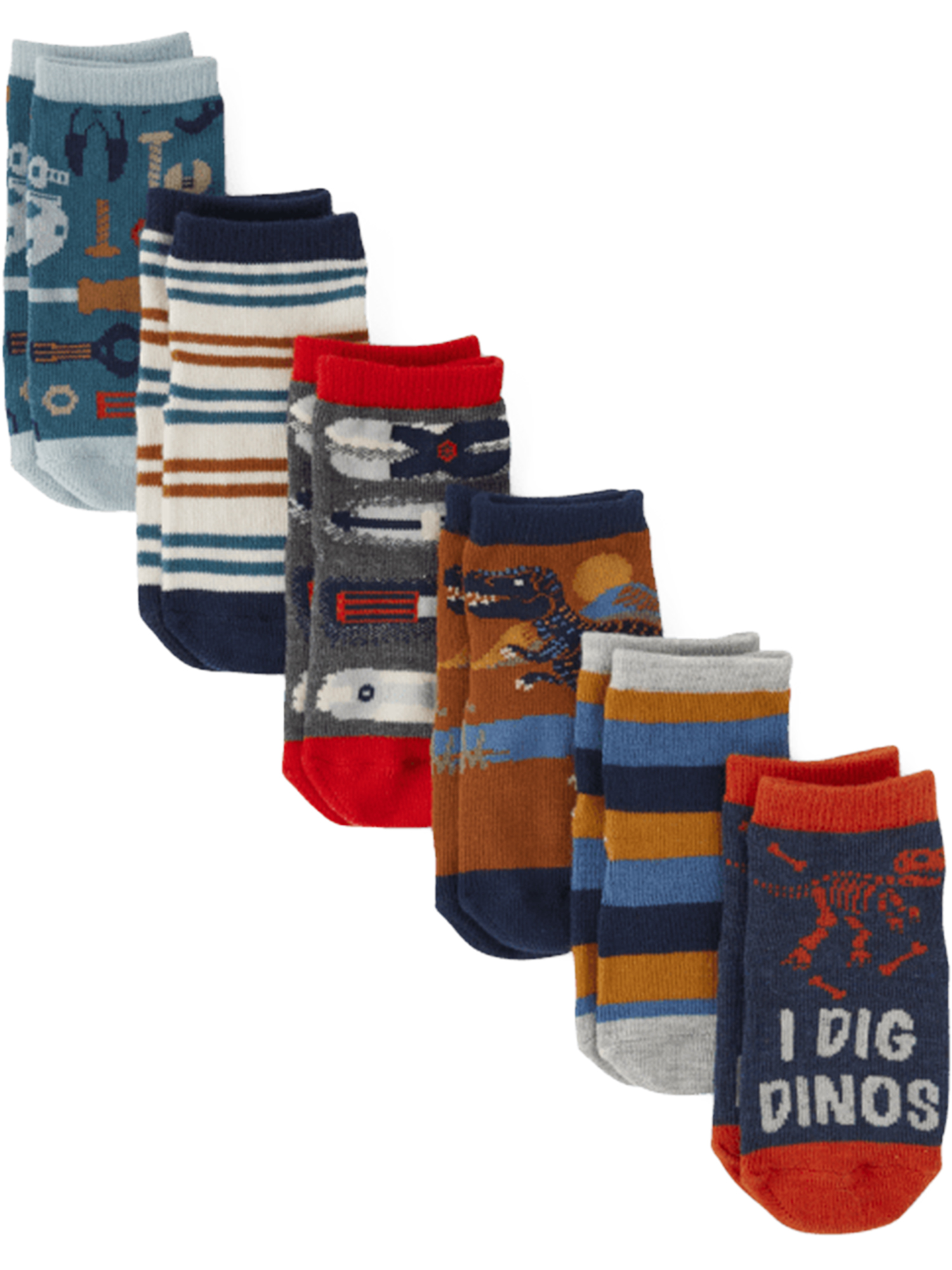The Children's Place Toddler Boy 6Pack Novelty Midi Sock, Sizes 2T4T
