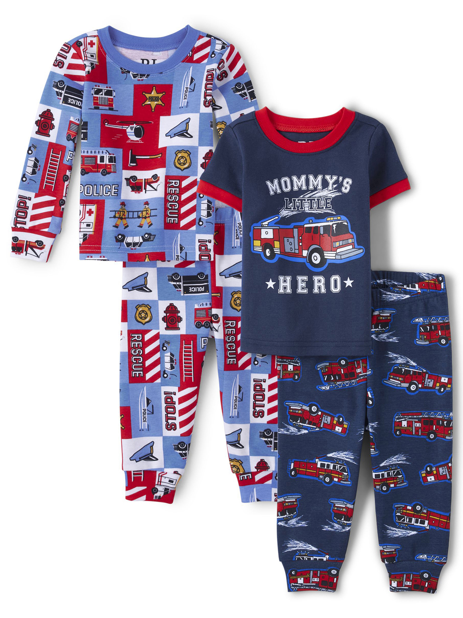 The Children's Place Toddler Boy Tight-Fitting Cotton 4pc Set, Pajamas ...