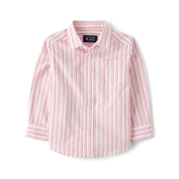 The Children's Place Toddler Boys Long Sleeve Woven Button Up Shirt, Sizes 2T-5T