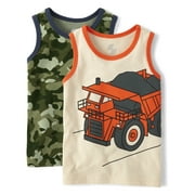 The Children's Place Toddler Boys Sleeveless Camo Tank Top, 2-Pack, Sizes 2T-5T