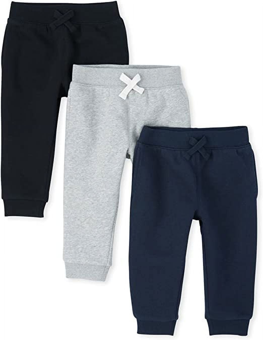 The Children's Place Toddler Boys Fleece Jogger Pants, 3-Pack, Sizes 2T-5T
