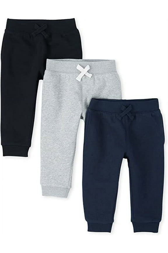 Toddler Boys Fleece Jogger Pants, 3-Pack, Sizes 2T-5T