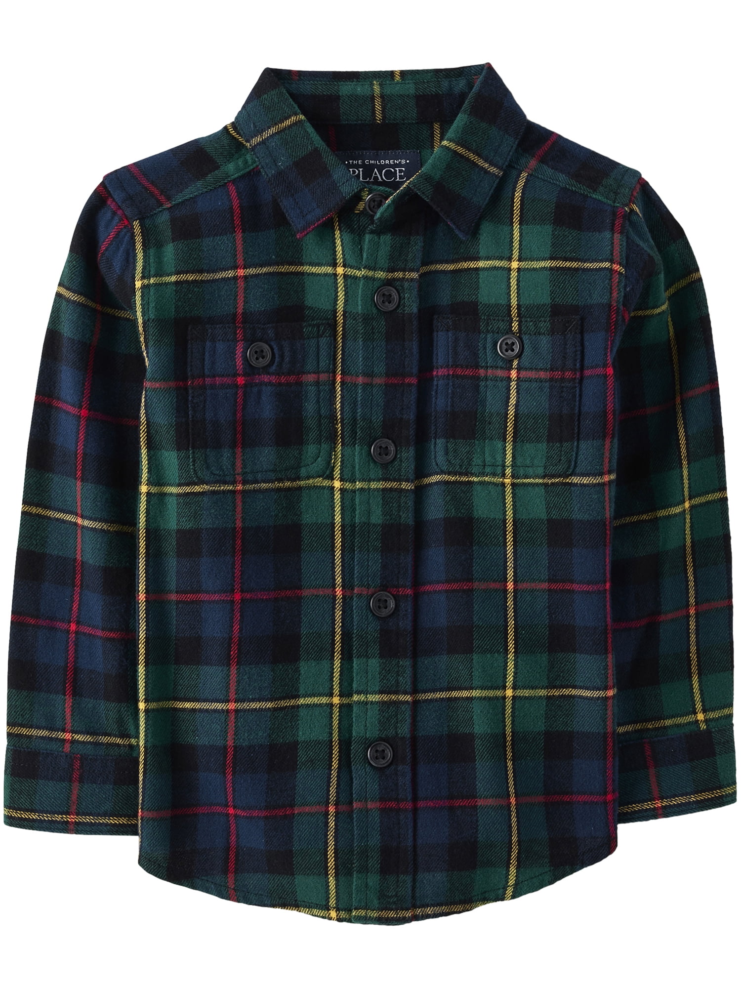The Children's Place Toddler Boys Long Sleeve Button-up Shirt, Sizes 12M-5T