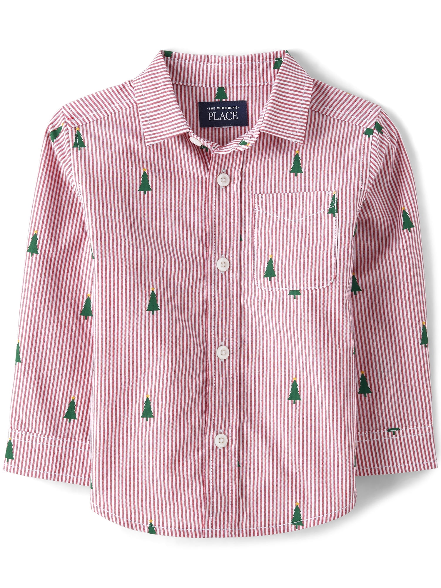 The Children's Place Toddler Boys Long Sleeve Button-up Shirt, Sizes 12M-5T