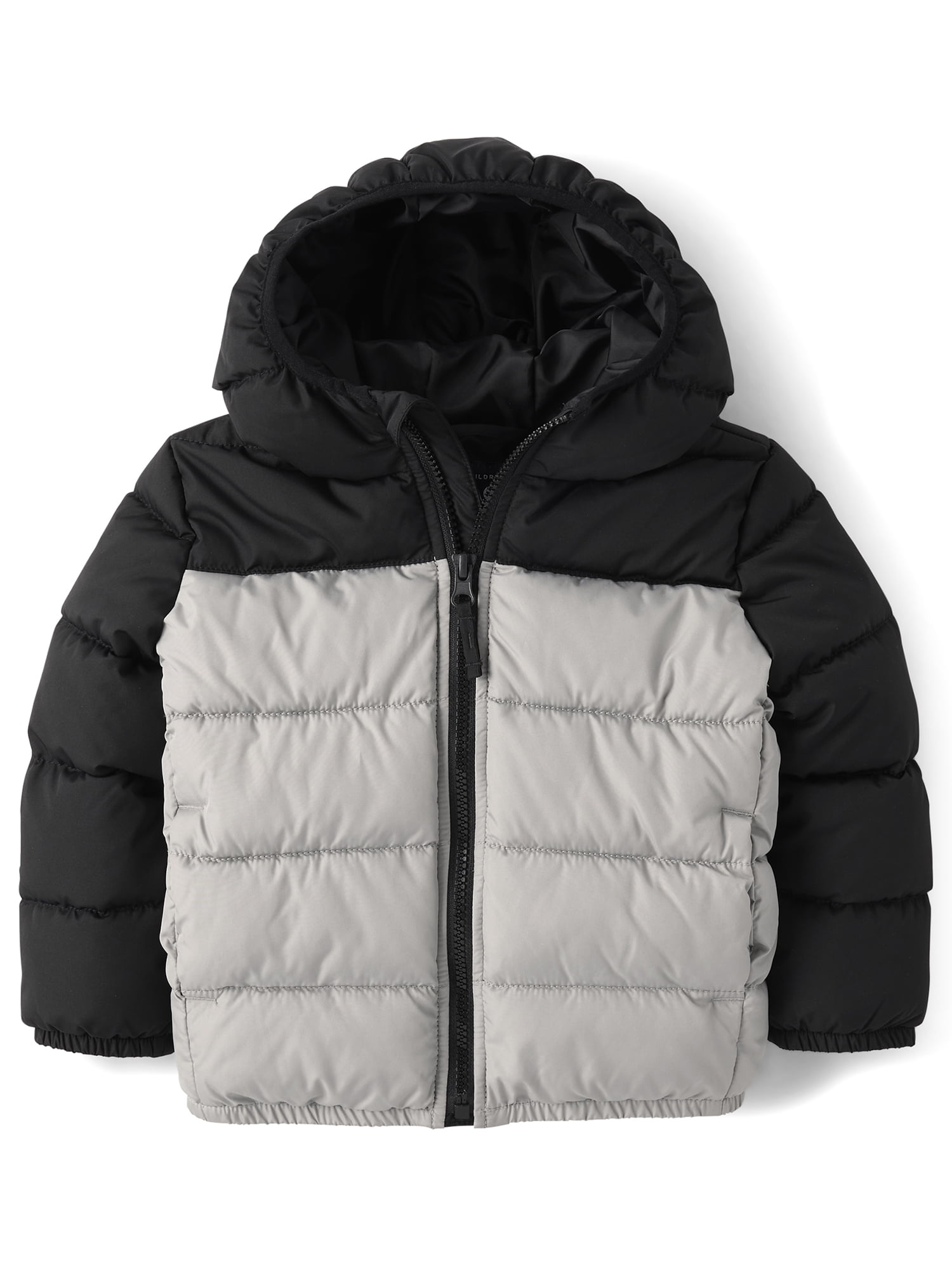 The Children's Place Toddler Boys Long Sleeve Colorblock Hooded Puffer Jacket, Sizes 12M-5T