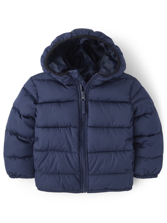 Toddler Boys Long Sleeve Hooded Puffer Jacket, Sizes 12M-5T