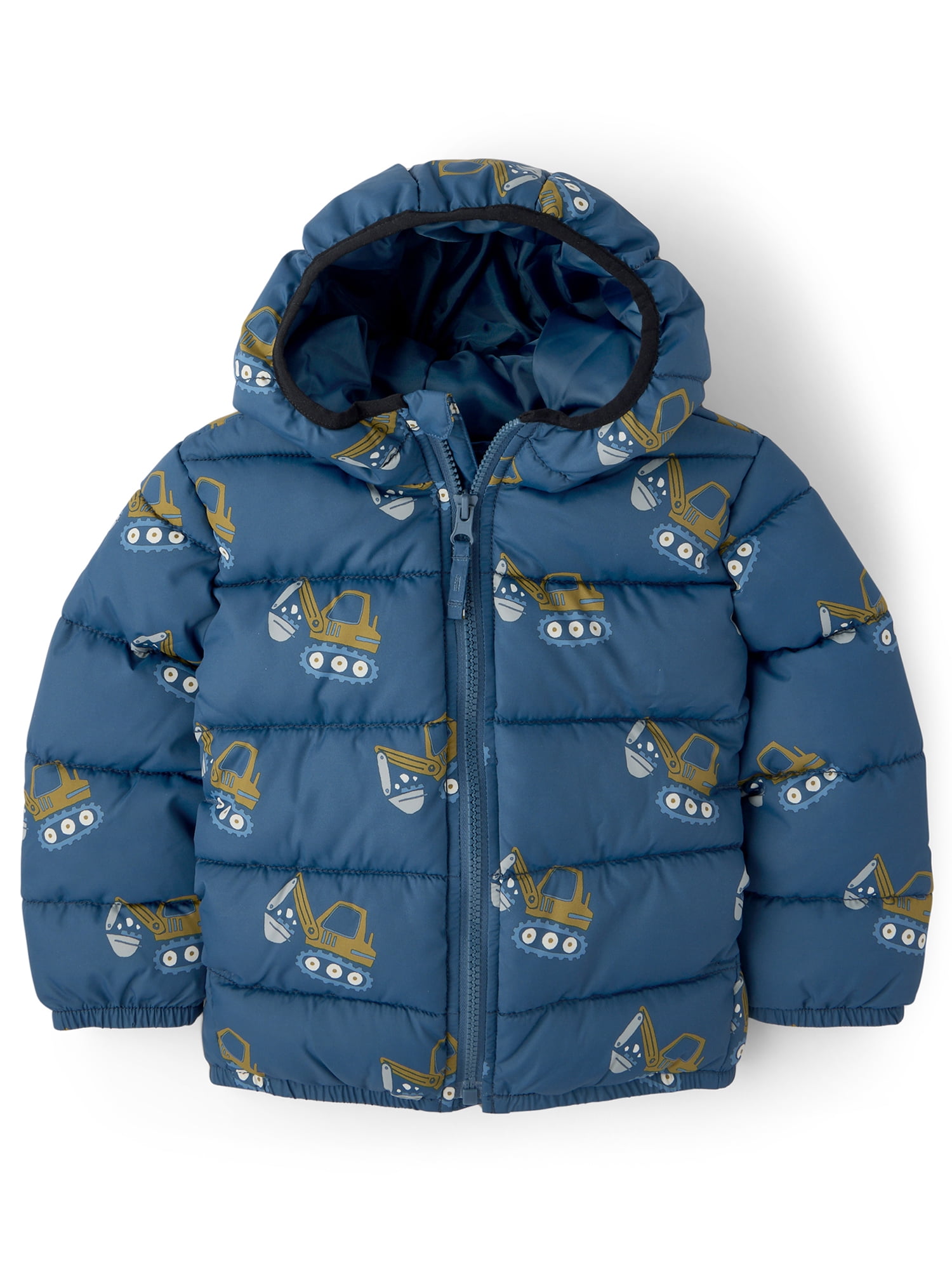 The Children's Place Toddler Boys Long Sleeve Print Hooded Puffer Jacket, Sizes 12M-5T