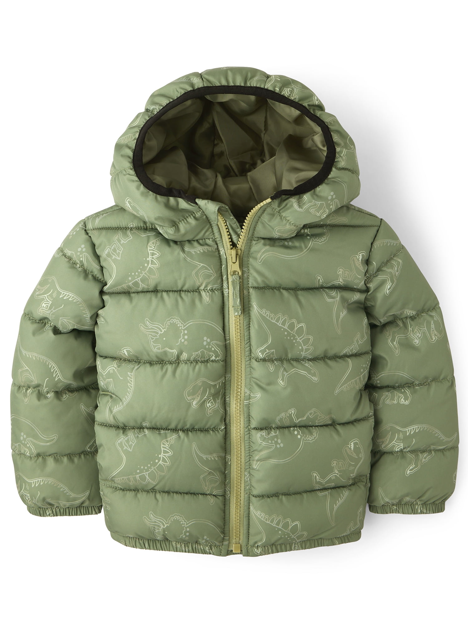 The Children's Place Toddler Boys Long Sleeve Print Hooded Puffer Jacket, Sizes 12M-5T