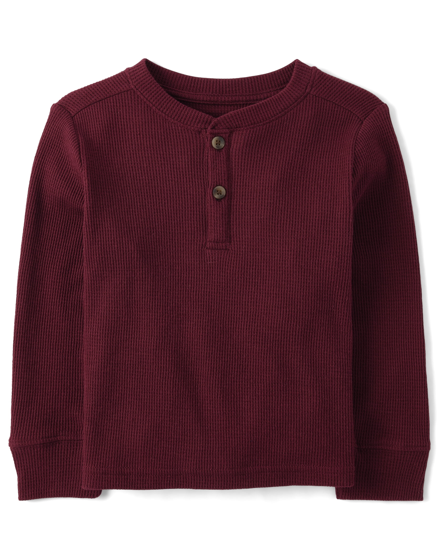 The Children's Place Toddler Boys Long Sleeve Thermal Henley Top, Sizes 6M-5T