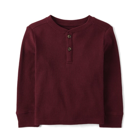 The Children's Place Toddler Boys Long Sleeve Thermal Henley Top, Sizes 6M-5T