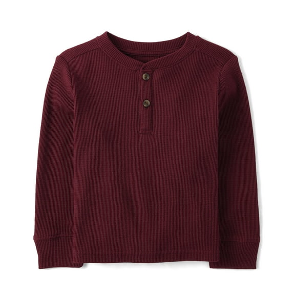 The Children's Place Toddler Boys Long Sleeve Thermal Henley Top, Sizes 6M-5T