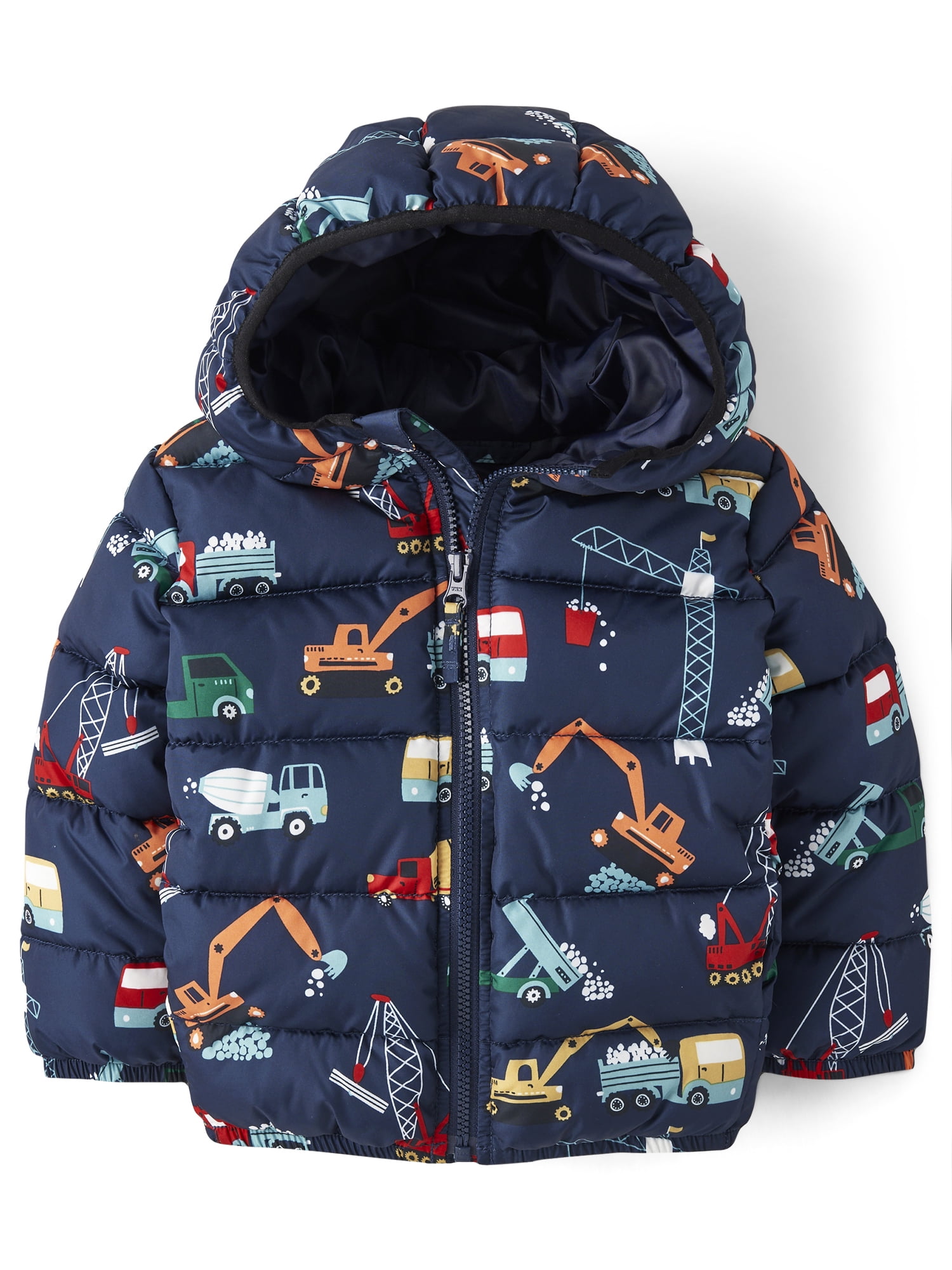 The Children's Place Toddler Boys Printed Hooded Zip-Up Puffer Jacket, Sizes 12M-5T