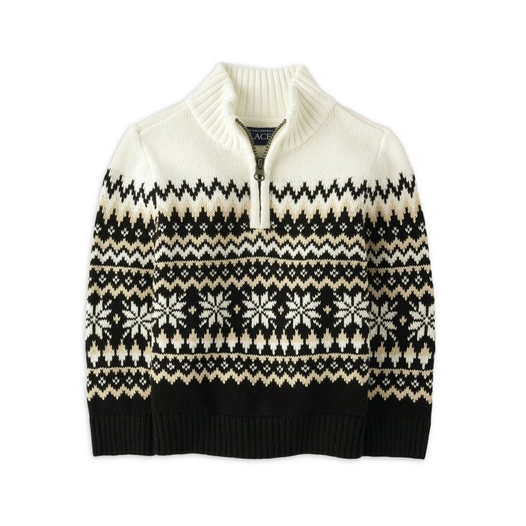The Children s Place Toddler Boys Quarter Zip Fairisle Sweater