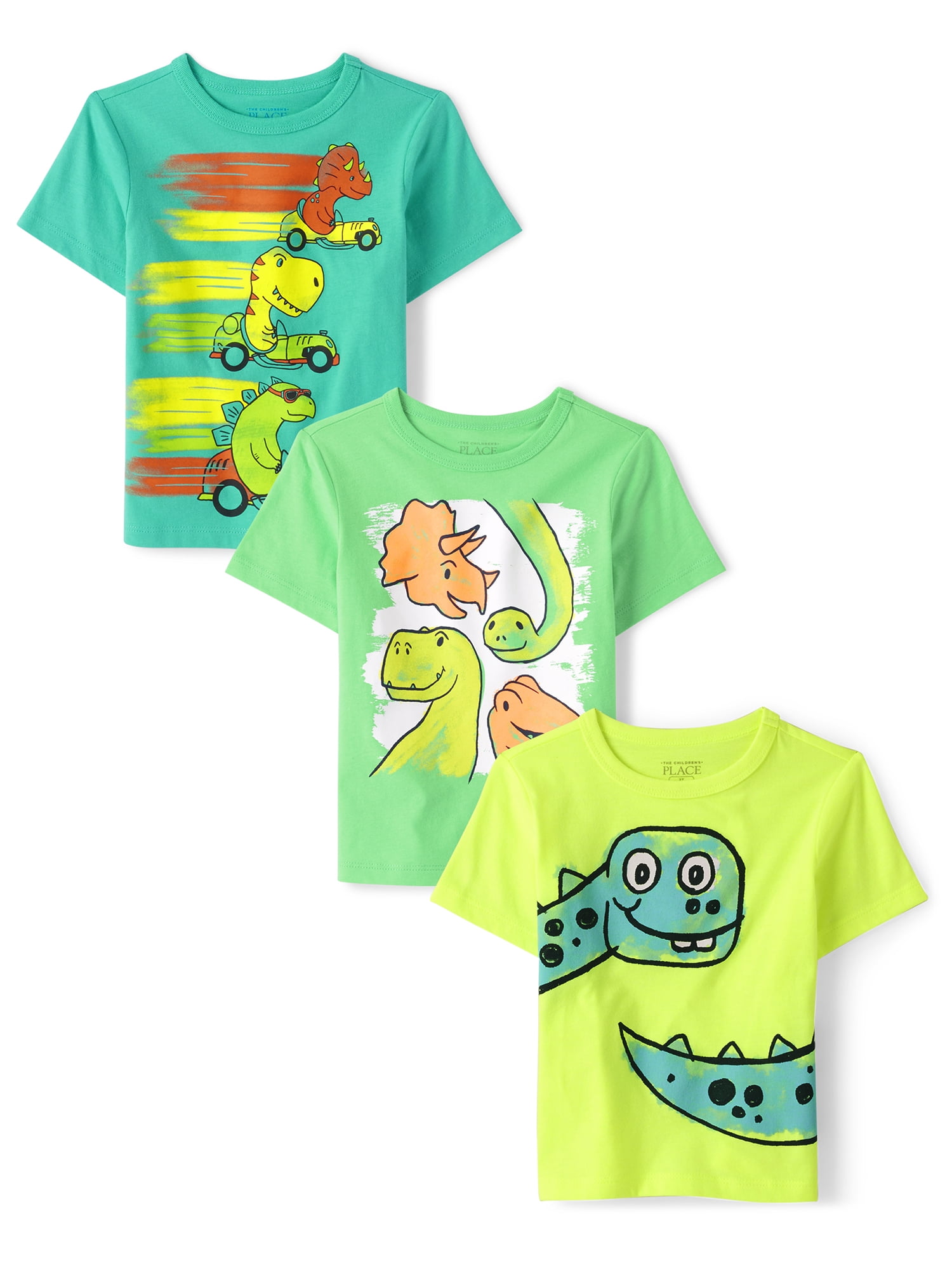 Toddler Boys Short Sleeve Graphic T-Shirts, 3-Pack, Sizes 12M-5T