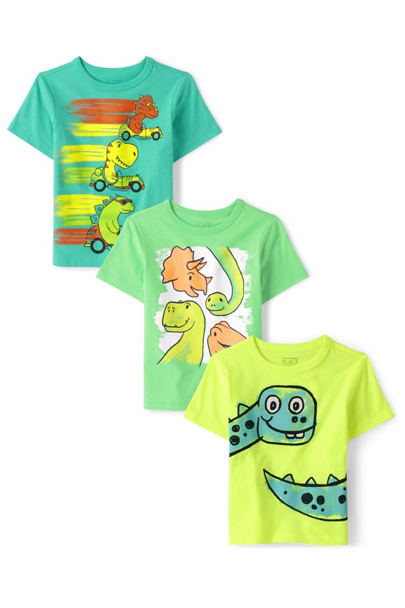Toddler Boys Short Sleeve Graphic T-Shirts, 3-Pack, Sizes 12M-5T