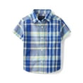 thumbnail image 1 of The Children's Place Toddler Boys Short Sleeve Plaid Button Up Shirt, Sizes 2T-5T, 1 of 3