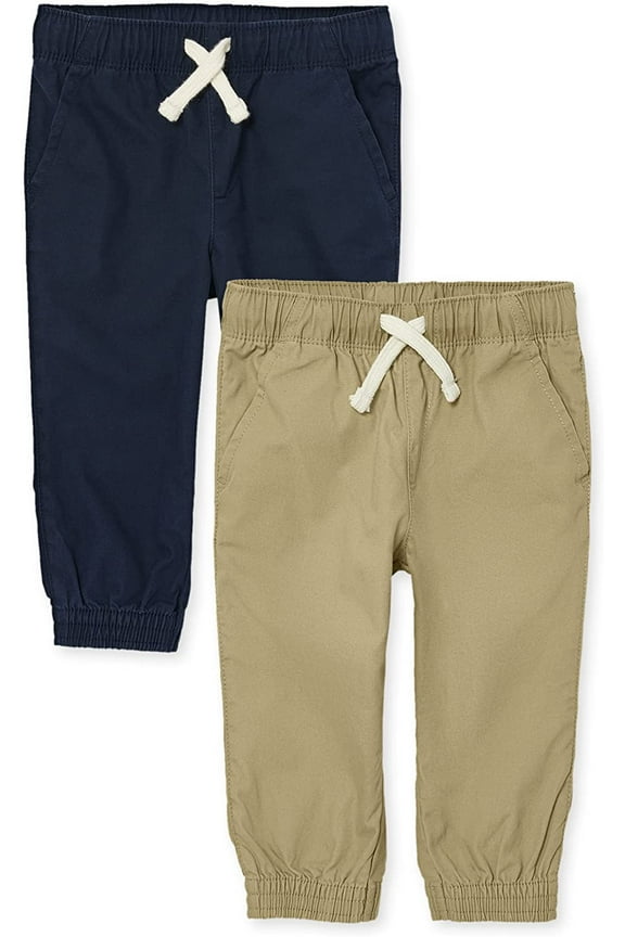 Toddler Boys Stretch Pull-On Jogger Pant, 2-Pack, Sizes 2T-5T