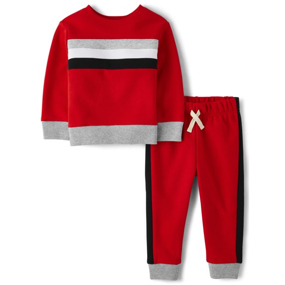 The Children's Place Toddler Boys Sweatshirt & Jogger Pant Outfit Set, 2-Piece, Sizes 2T-5T