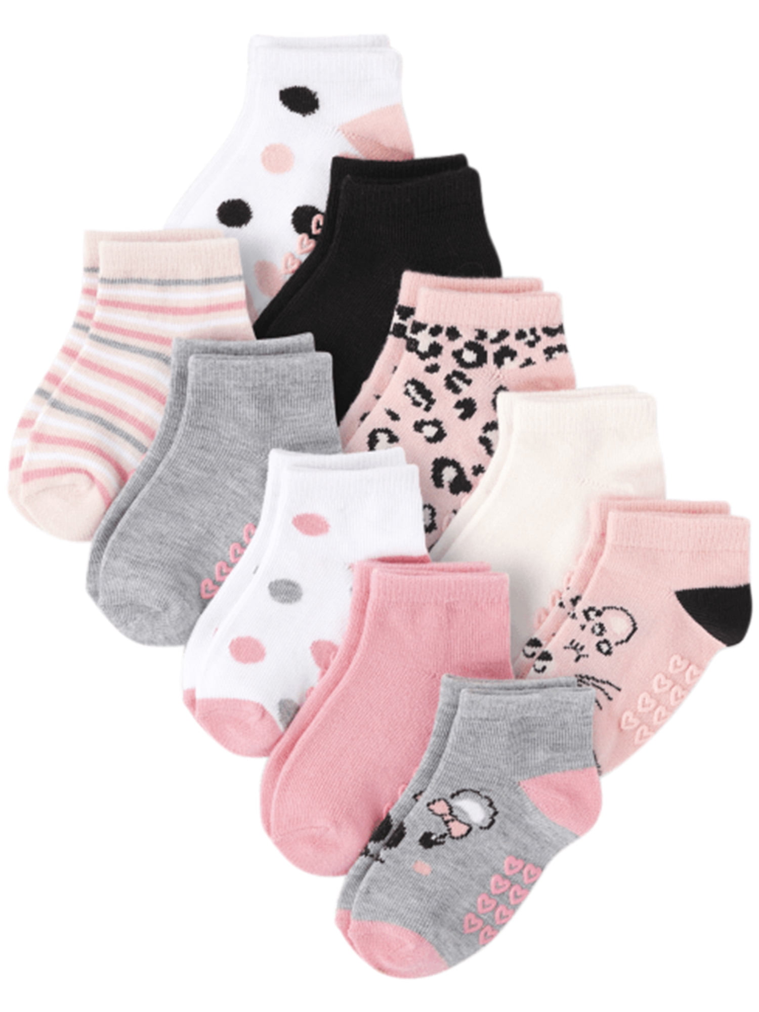 The Children's Place Toddler Girl 10-Pack Ankle Sock, Sizes 2T-4T ...