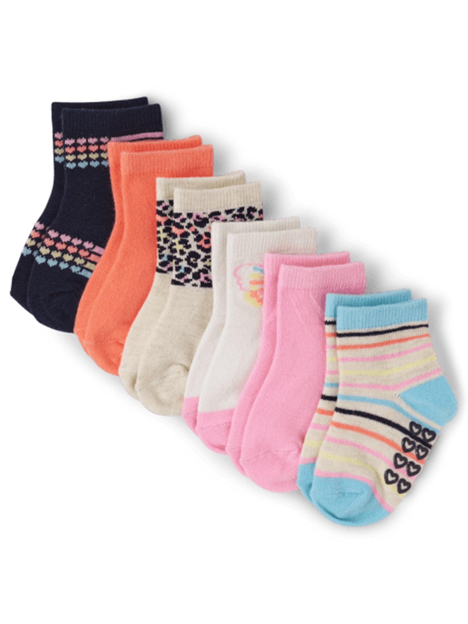 The Children's Place Toddler Girl 6Pack Midi Sock, Sizes 2T4T
