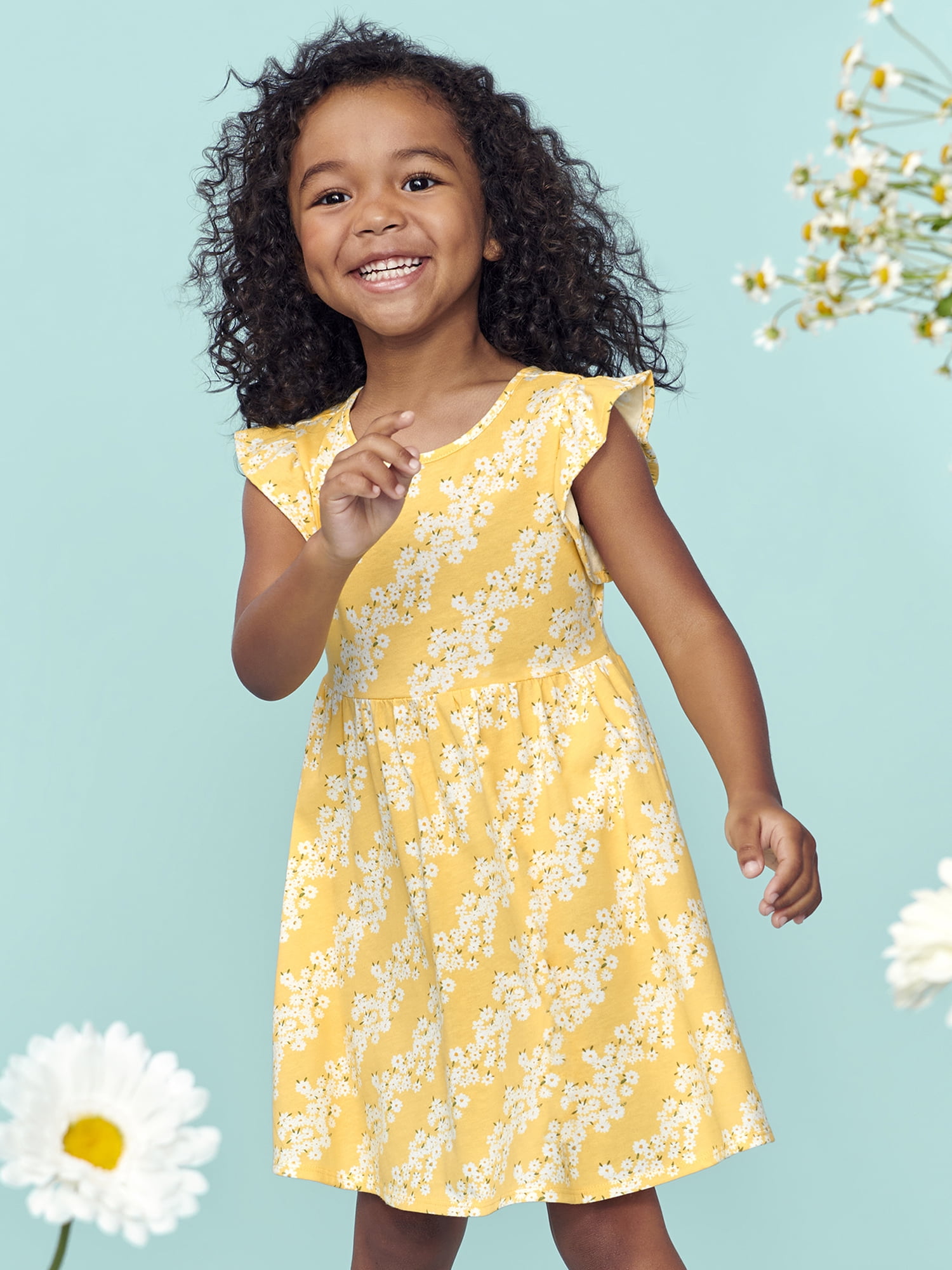 The Children's Place Toddler Girl Flutter Babydoll Dress, Sizes 12M-5T ...