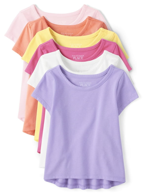 The Children's Place Toddler Girls Hi-Lo T-Shirt, 6-Pack, Sizes 2T-5T