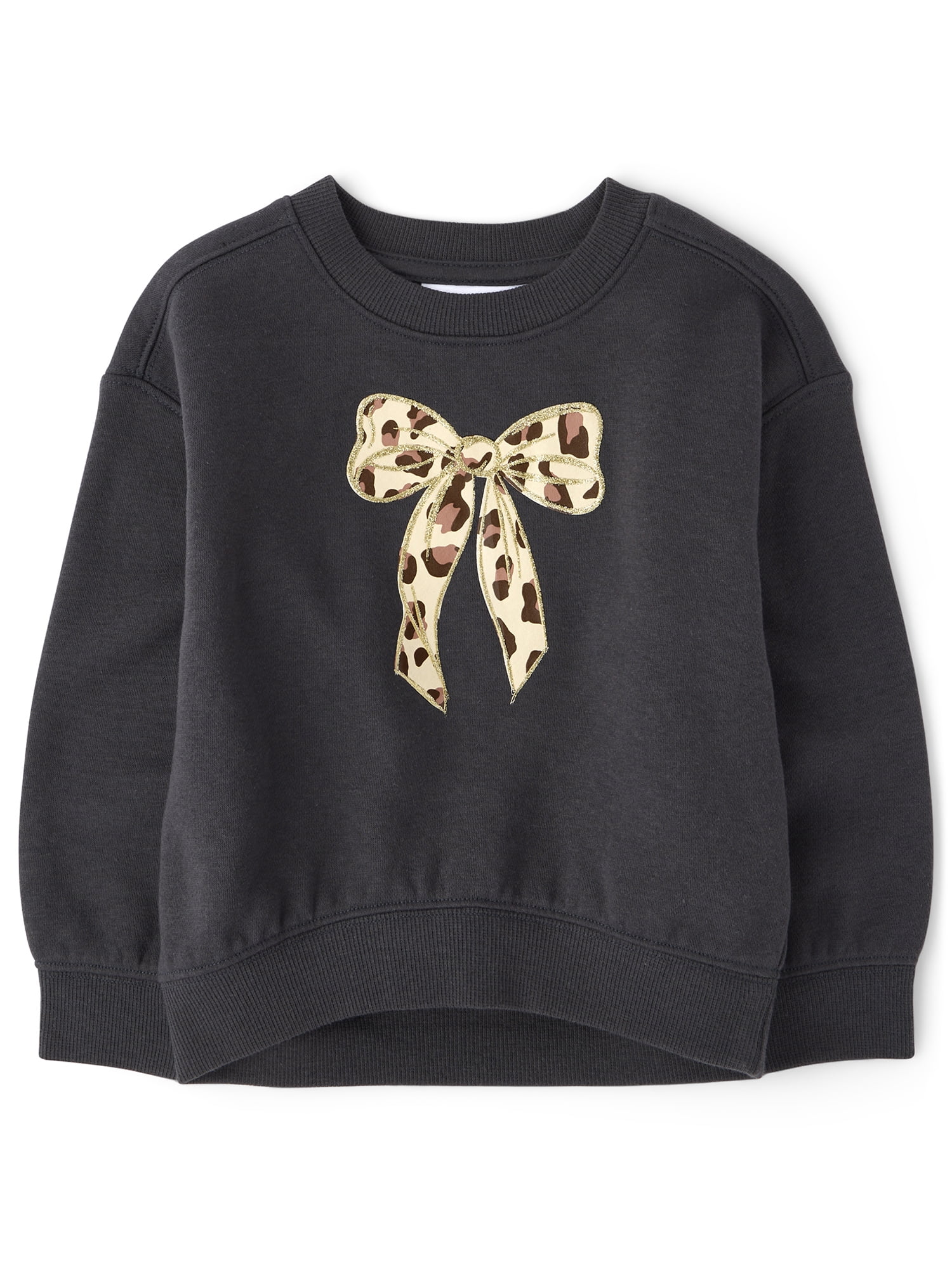 The Children's Place Toddler Girls Active Long Sleeve Embellished Premium Fleece Sweatshirt, Sizes 12M-5T