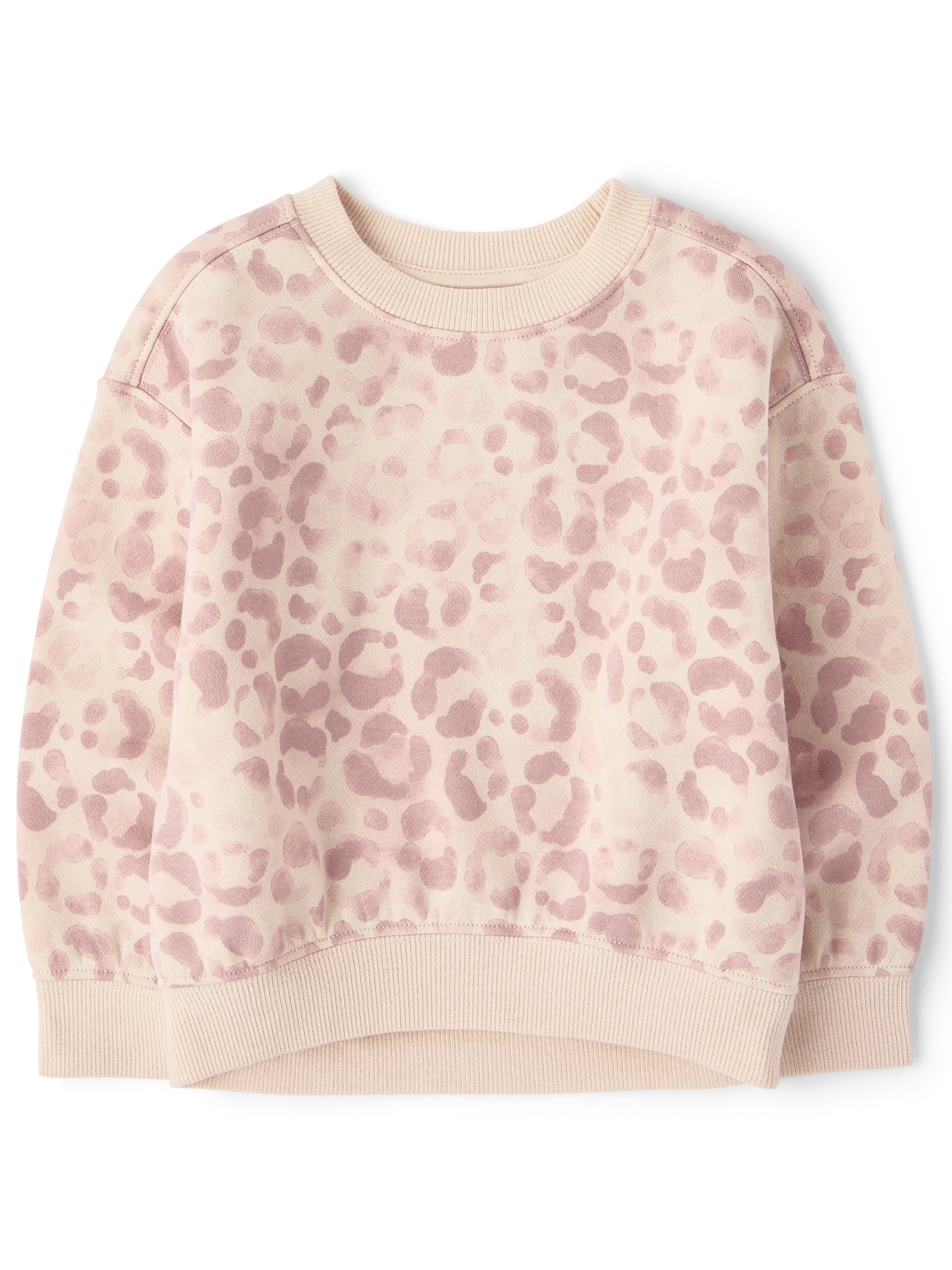The Children's Place Toddler Girls Active Long Sleeve Print Premium Fleece Sweatshirt, Sizes 12M-5T