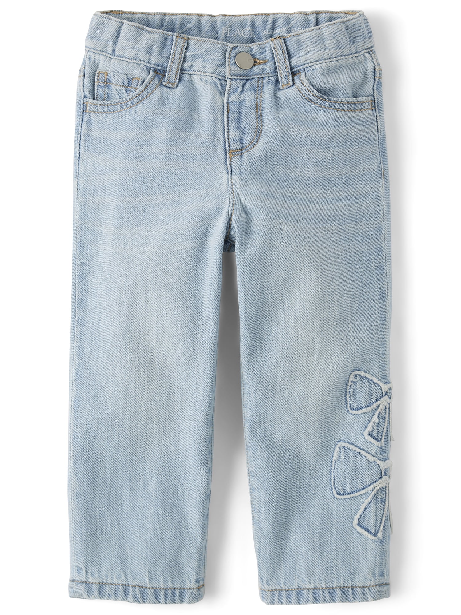 The Children's Place Toddler Girls Applique Bow Slouchy Jeans, Sizes 12M-5T