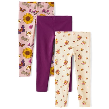 The Children's Place Toddler Girls Assorted Prints Leggings, 3-Pack, Sizes 12M-5T