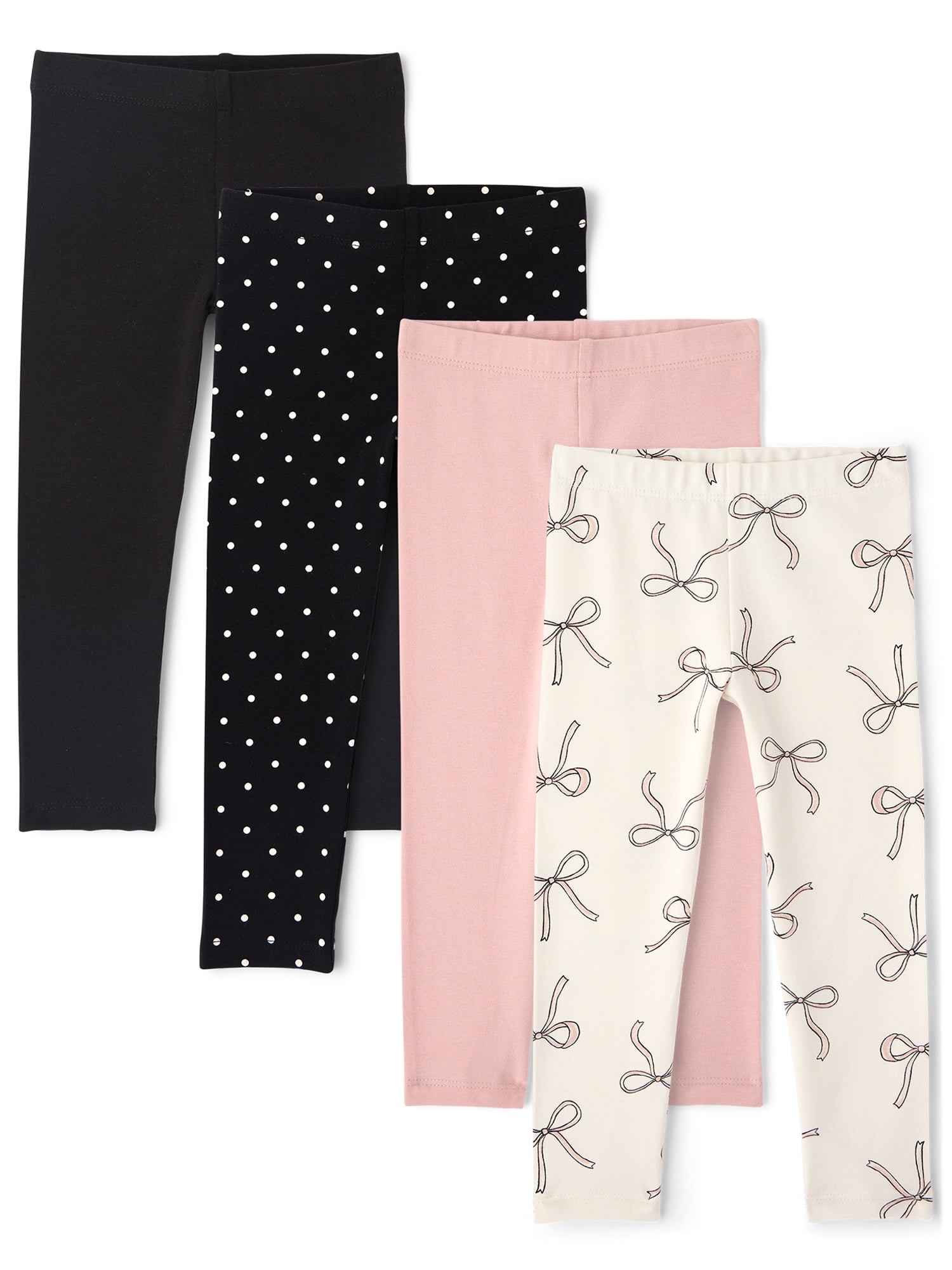 The Children's Place Toddler Girls Bow Leggings, 4-Pack, Sizes 12M-5T