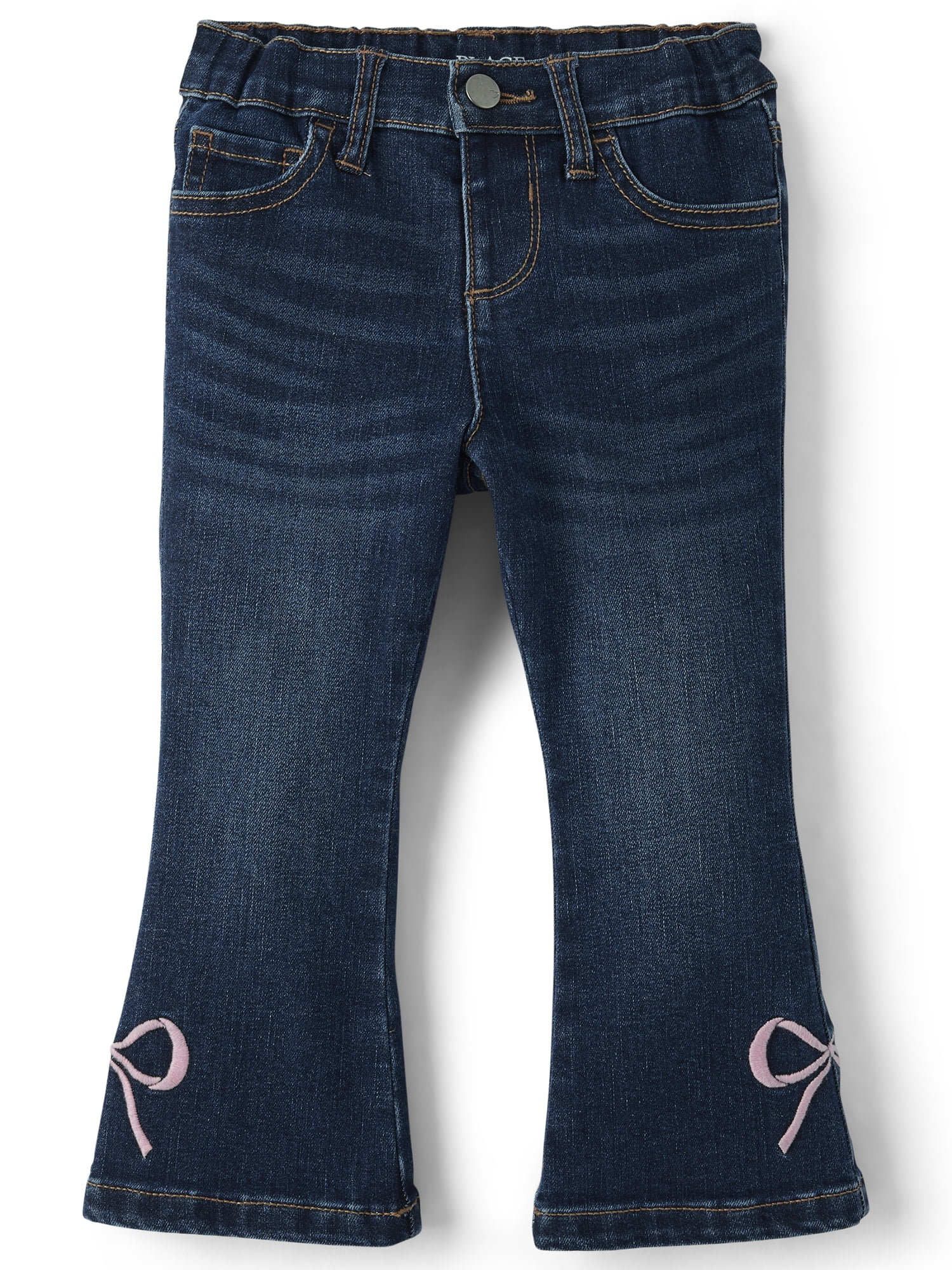 The Children's Place Toddler Girls Embroidered Bow Flare Jeans, Sizes 12M-5T