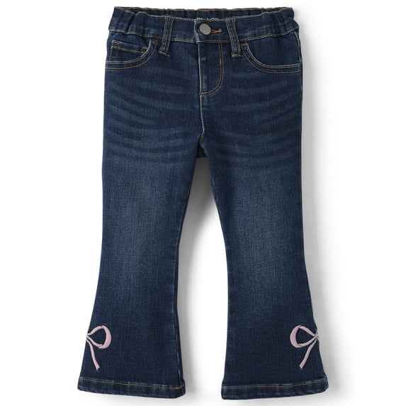 The Children's Place Toddler Girls Embroidered Bow Flare Jeans, Sizes 12M-5T