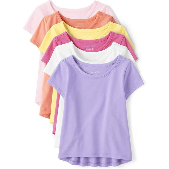The Children's Place Toddler Girls Hi-Lo T-Shirt, 6-Pack, Sizes 2T-5T