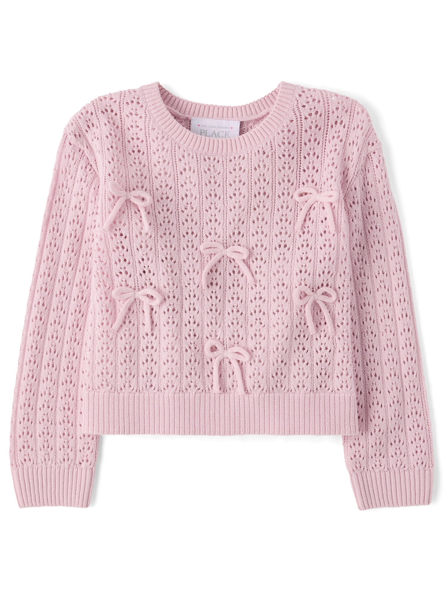 The Children's Place Toddler Girls Long Sleeve Bow Sweater, Sizes 12M-5T
