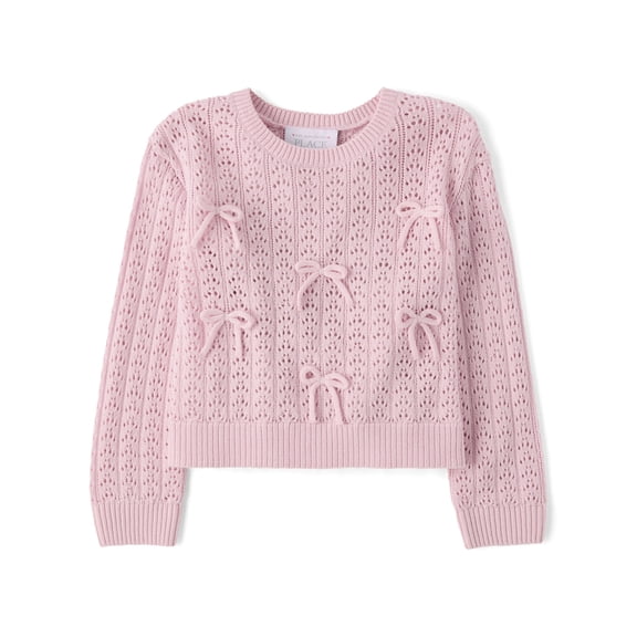 The Children's Place Toddler Girls Long Sleeve Bow Sweater, Sizes 12M-5T